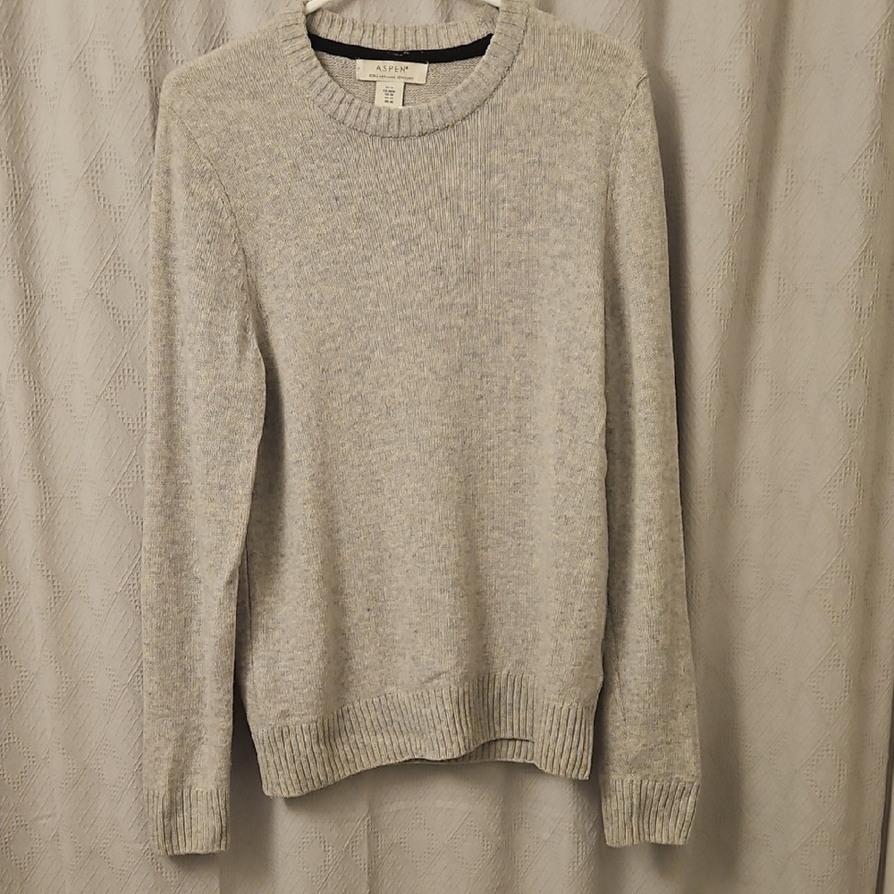 Aspen Men's Light Gray Crewneck Sweater